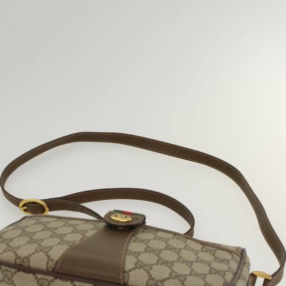 GUCCI GG Canvas Web Sherry Line Shoulder Bag Beige Green 39.02.032 Auth 48249 - Picture 14 of 16